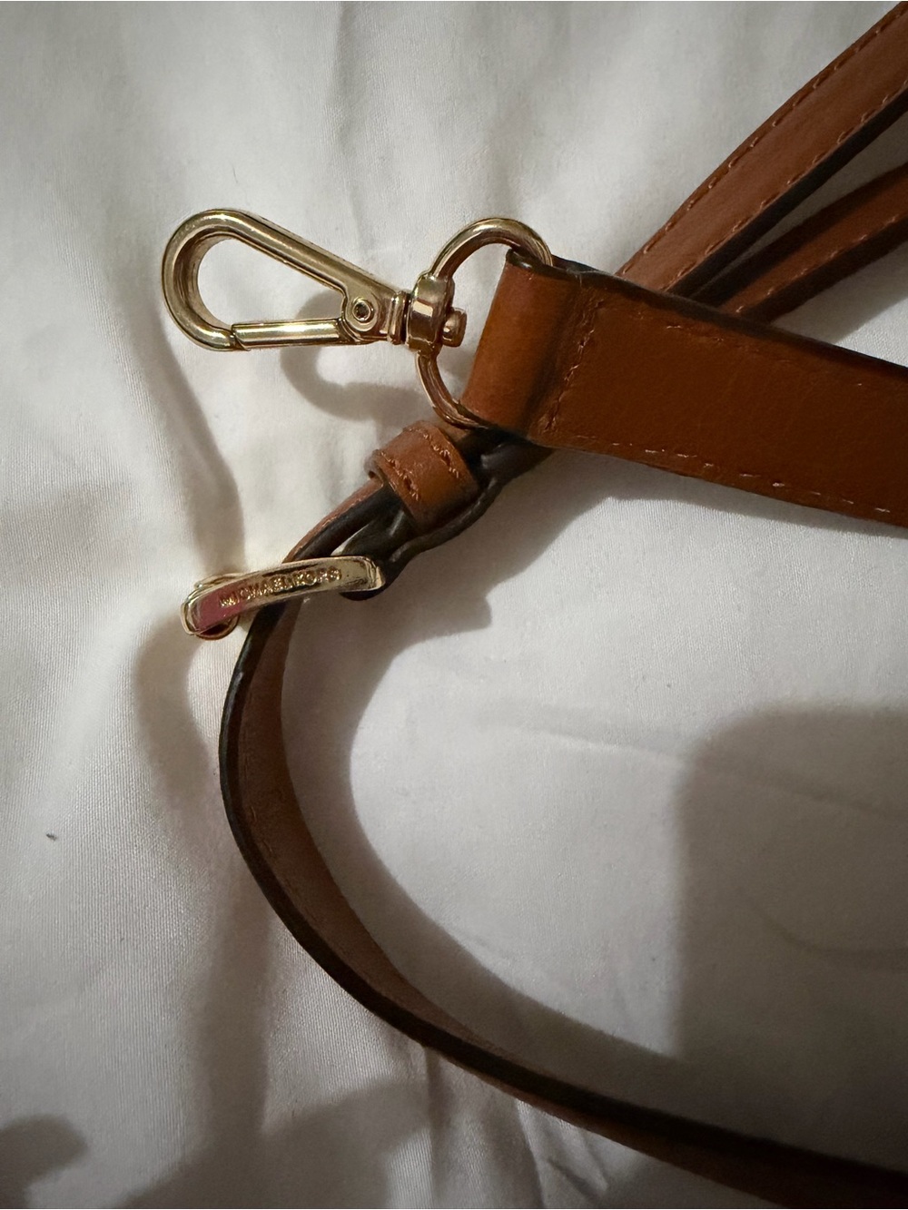 Michael Kors Brown Leather Crossbody Strap with Gold Hardware